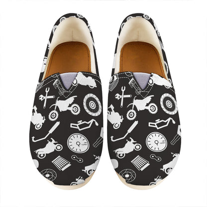 Motorcycle Equipment Pattern Print Casual Shoes