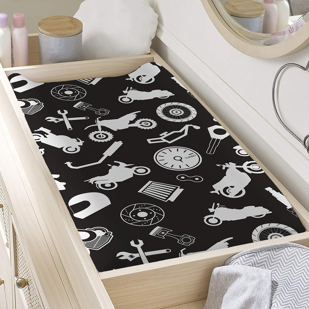 Motorcycle Equipment Pattern Print Changing Pad Cover