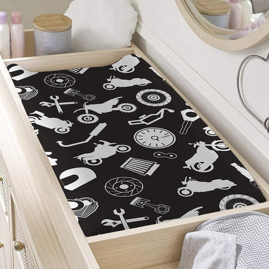 Motorcycle Equipment Pattern Print Changing Pad Cover
