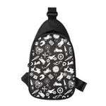Motorcycle Equipment Pattern Print Chest Bag