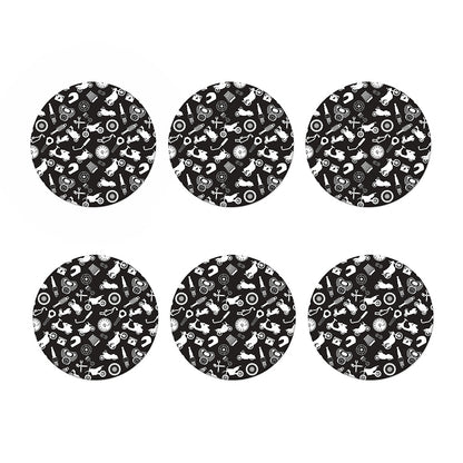 Motorcycle Equipment Pattern Print Coaster Set