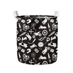 Motorcycle Equipment Pattern Print Collapsible Laundry Basket