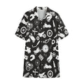 Motorcycle Equipment Pattern Print Cotton Hawaiian Shirt