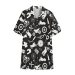 Motorcycle Equipment Pattern Print Cotton Hawaiian Shirt