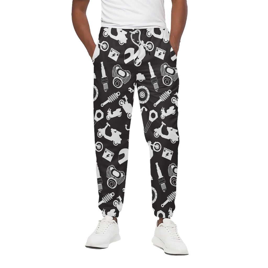 Motorcycle Equipment Pattern Print Cotton Pants