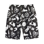 Motorcycle Equipment Pattern Print Cotton Shorts