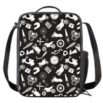 Motorcycle Equipment Pattern Print Crossbody Lunch Bag