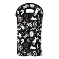 Motorcycle Equipment Pattern Print Double Neoprene Wine Tote