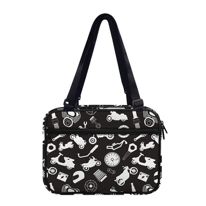 Motorcycle Equipment Pattern Print Double Strap Bible Bag