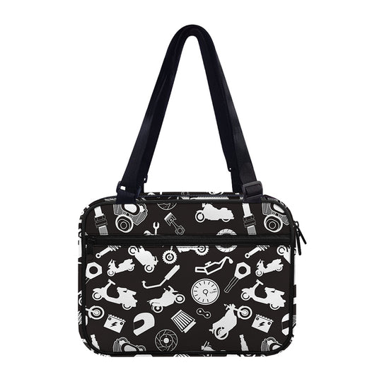 Motorcycle Equipment Pattern Print Double Strap Bible Bag
