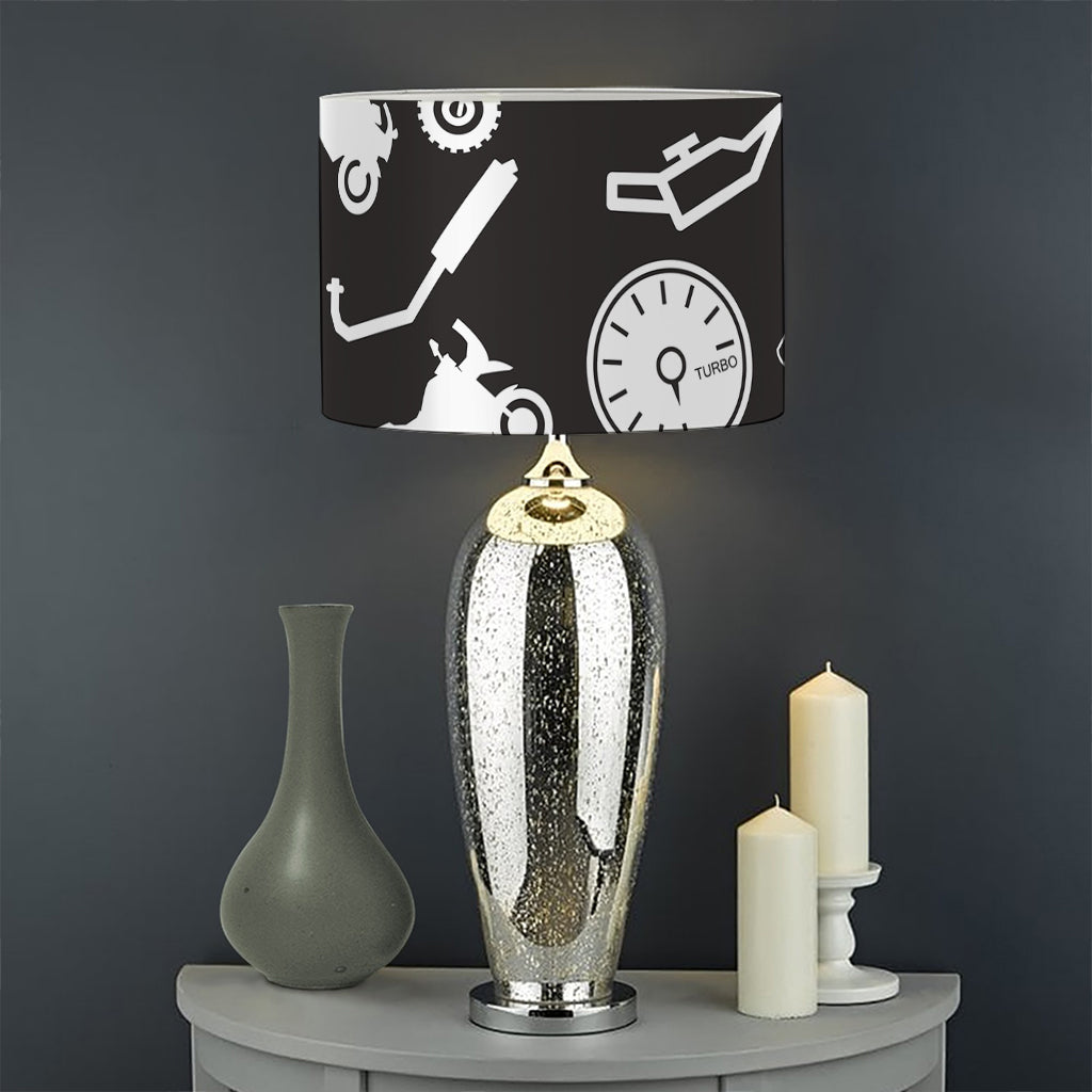 Motorcycle Equipment Pattern Print Drum Lamp Shade