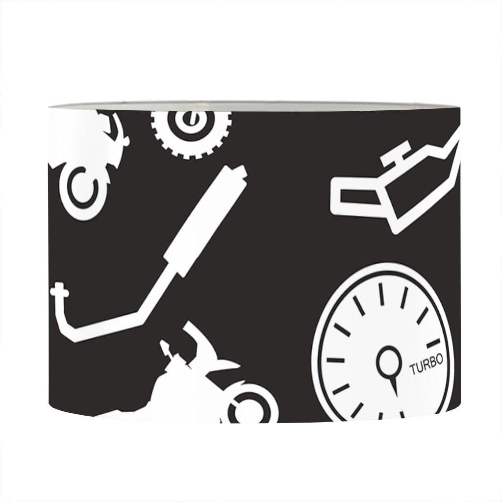 Motorcycle Equipment Pattern Print Drum Lamp Shade