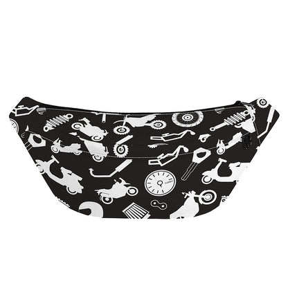 Motorcycle Equipment Pattern Print Fanny Pack