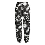 Motorcycle Equipment Pattern Print Fleece Lined Knit Pants