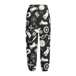 Motorcycle Equipment Pattern Print Fleece Lined Knit Pants
