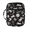 Motorcycle Equipment Pattern Print Front Pocket Bible Bag