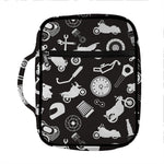 Motorcycle Equipment Pattern Print Front Pocket Bible Bag