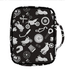 Motorcycle Equipment Pattern Print Front Pocket Bible Bag