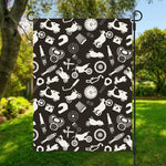 Motorcycle Equipment Pattern Print Garden Flag