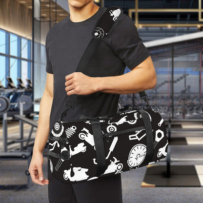 Motorcycle Equipment Pattern Print Gym Bag