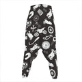 Motorcycle Equipment Pattern Print Hammer Pants