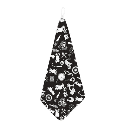 Motorcycle Equipment Pattern Print Hand Towel