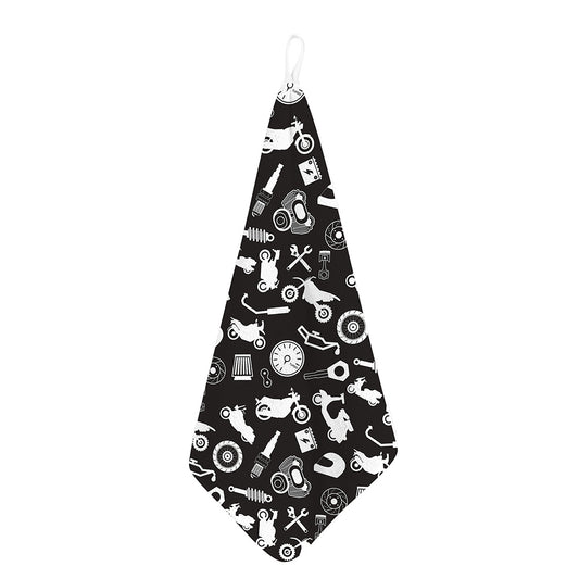 Motorcycle Equipment Pattern Print Hand Towel