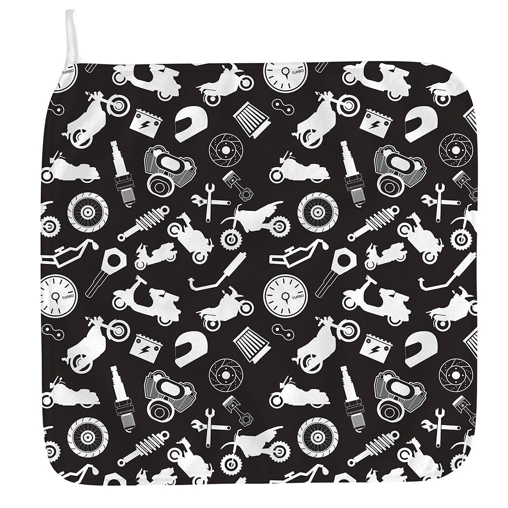 Motorcycle Equipment Pattern Print Hand Towel
