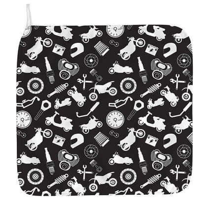 Motorcycle Equipment Pattern Print Hand Towel