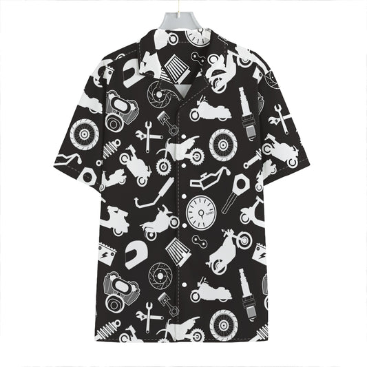 Motorcycle Equipment Pattern Print Hawaiian Shirt