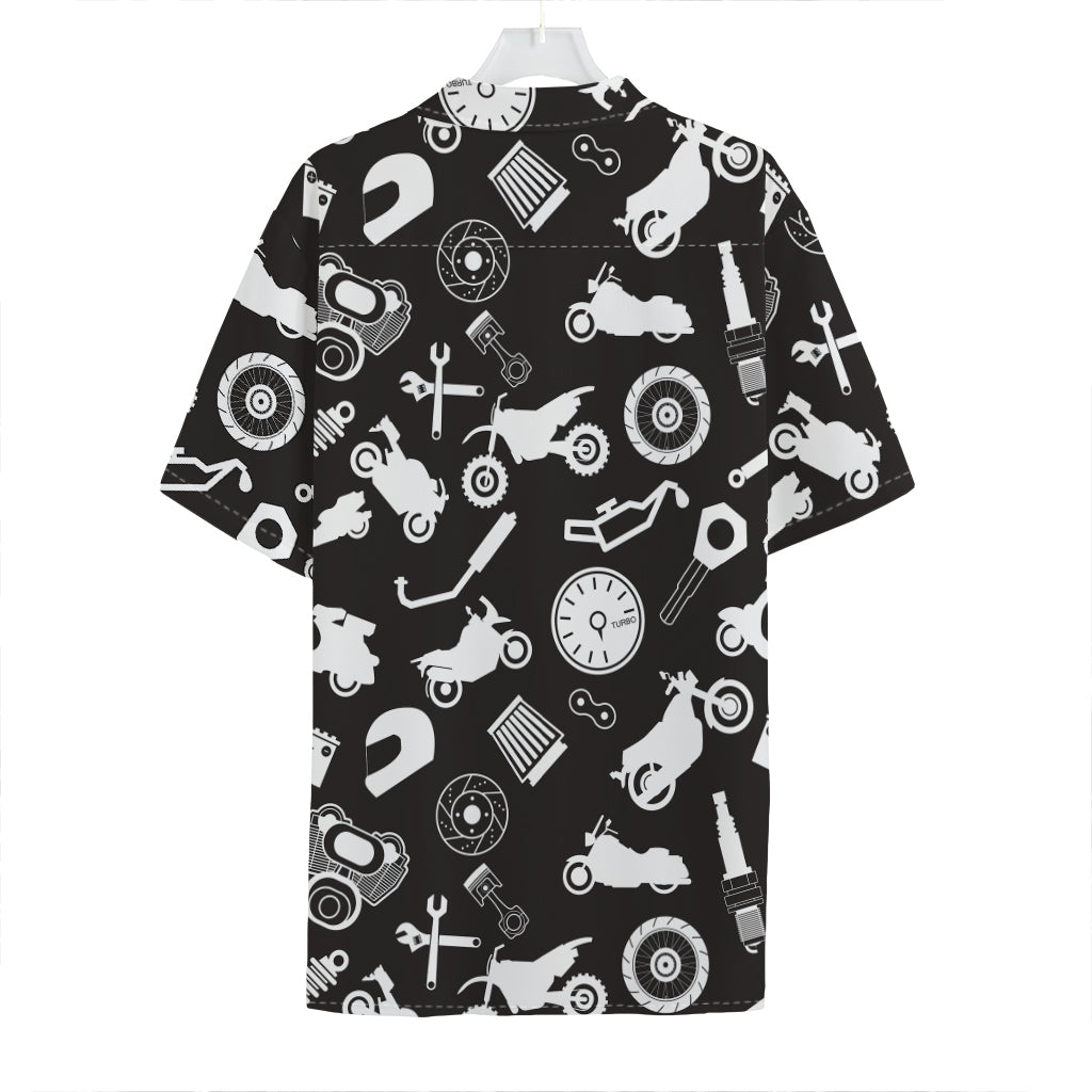 Motorcycle Equipment Pattern Print Hawaiian Shirt