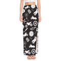 Motorcycle Equipment Pattern Print High Slit Maxi Skirt