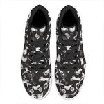 Motorcycle Equipment Pattern Print High Top Leather Sneakers