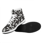 Motorcycle Equipment Pattern Print High Top Leather Sneakers