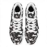 Motorcycle Equipment Pattern Print High Top Leather Sneakers