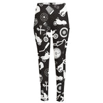 Motorcycle Equipment Pattern Print High-Waisted Pocket Leggings