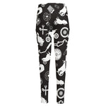 Motorcycle Equipment Pattern Print High-Waisted Pocket Leggings