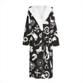 Motorcycle Equipment Pattern Print Hooded Bathrobe