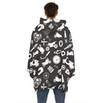 Motorcycle Equipment Pattern Print Hoodie Blanket