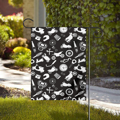Motorcycle Equipment Pattern Print House Flag