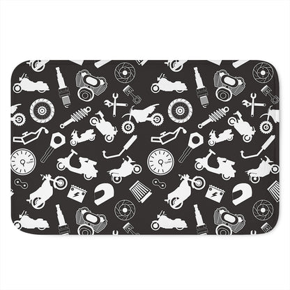 Motorcycle Equipment Pattern Print Indoor Door Mat