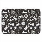 Motorcycle Equipment Pattern Print Indoor Door Mat