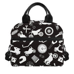 Motorcycle Equipment Pattern Print Insulated Lunch Bag