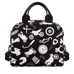 Motorcycle Equipment Pattern Print Insulated Lunch Bag