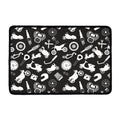 Motorcycle Equipment Pattern Print Kitchen Mat