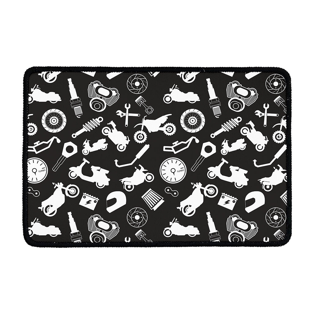 Motorcycle Equipment Pattern Print Kitchen Mat