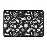 Motorcycle Equipment Pattern Print Kitchen Mat