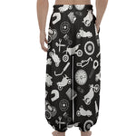 Motorcycle Equipment Pattern Print Lantern Pants