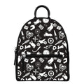 Motorcycle Equipment Pattern Print Leather Backpack