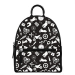 Motorcycle Equipment Pattern Print Leather Backpack